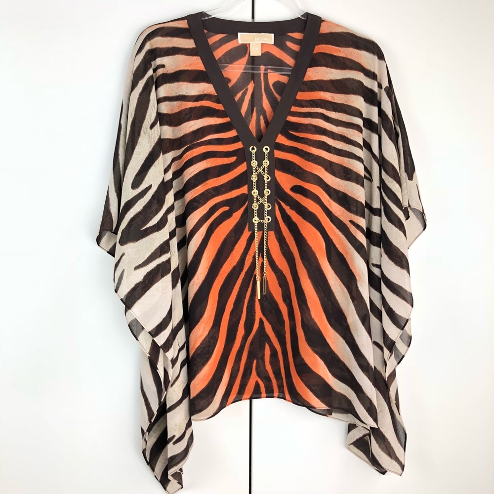 MK Michael Kors blouse top small medium zebra
